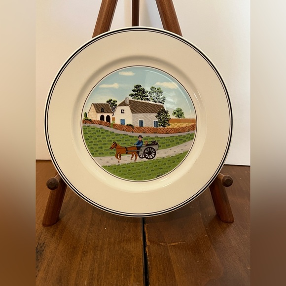 Villeroy & Boch Naif 13 Inch Serving Platter Sandwich Tray & 2 Salad Plates - Picture 8 of 11